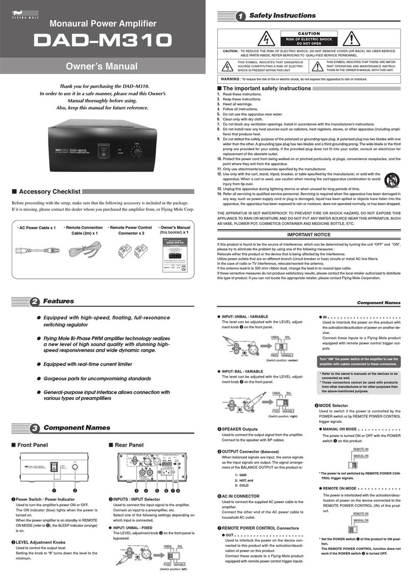 Flying Mole DAD-M310 owner's manual