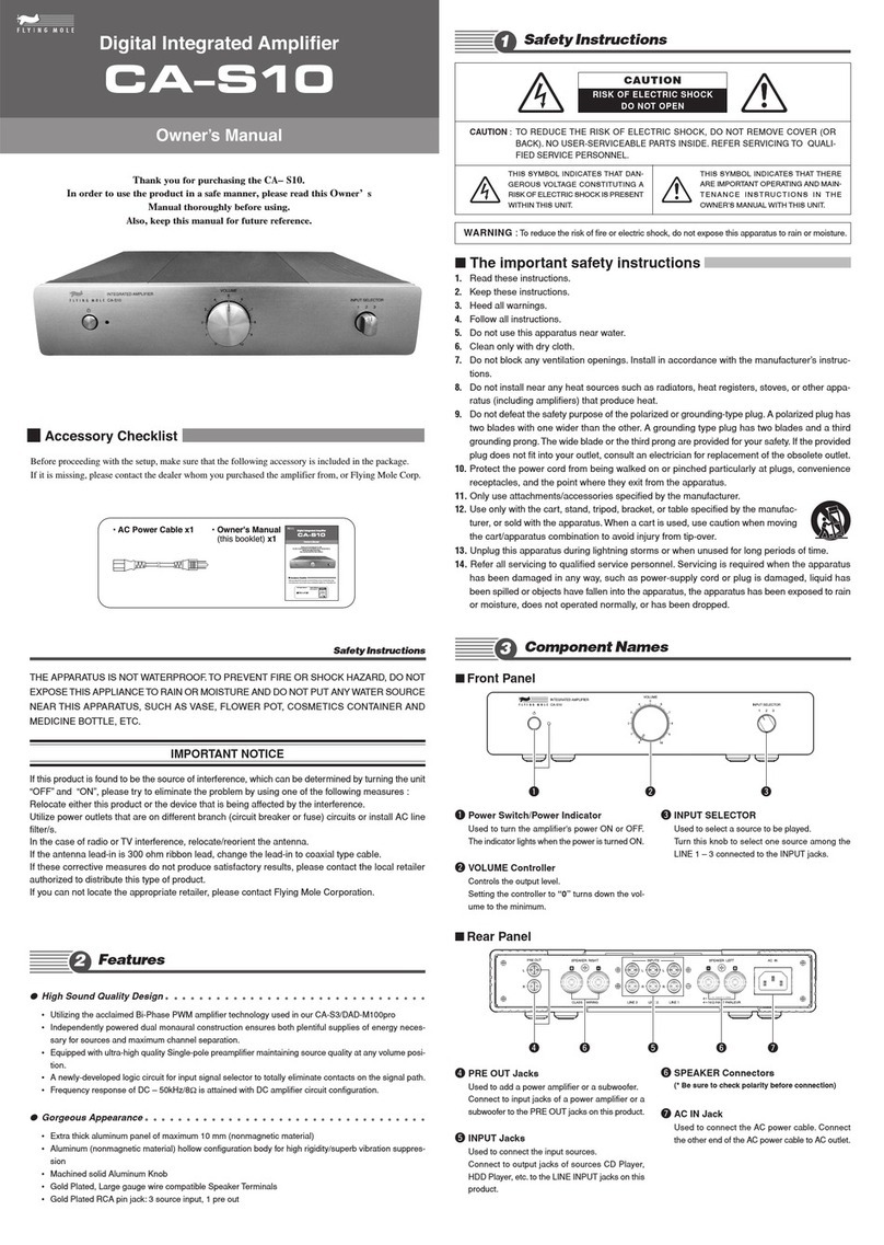 Flying Mole CA-S10 owner's manual