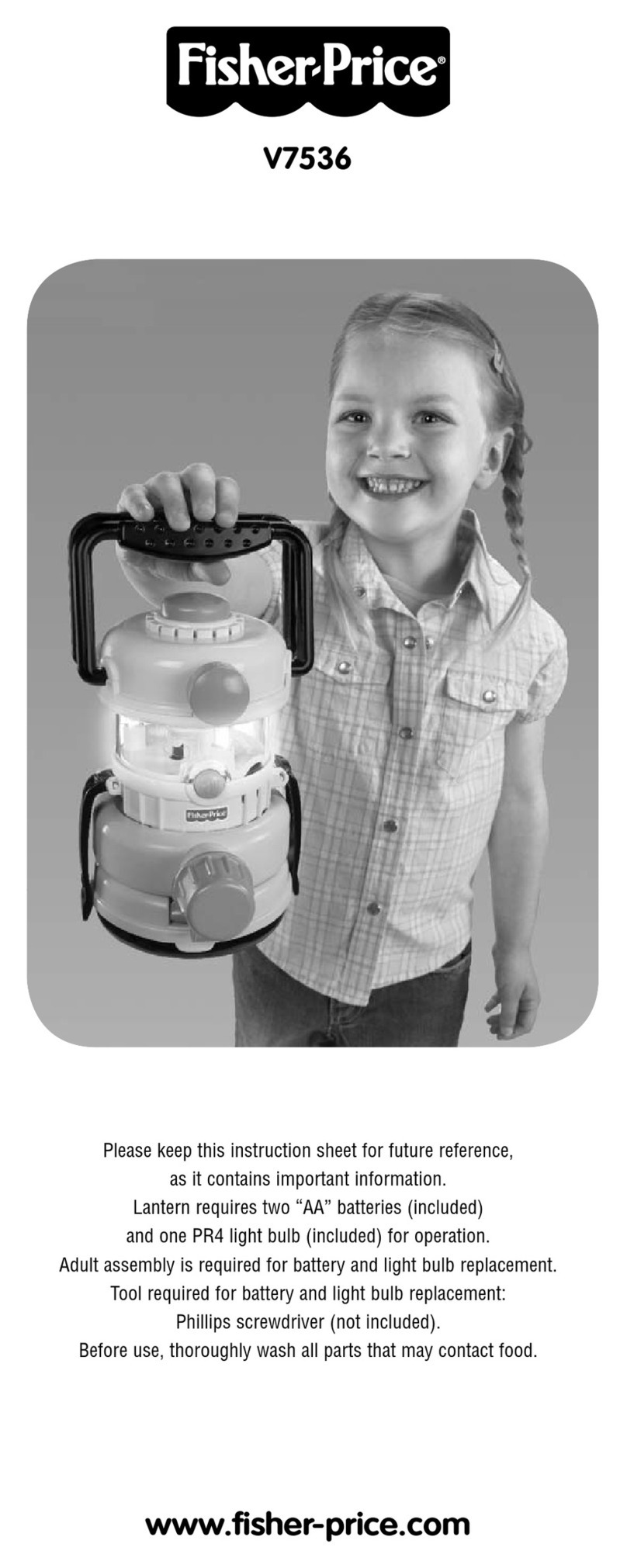 Fisher-Price V7536 instruction sheet