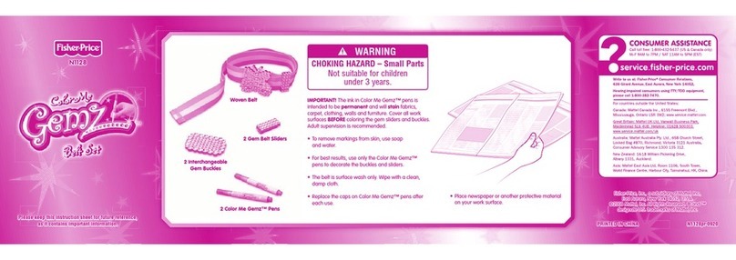 Fisher-Price COLOR ME GEMZ N1128N1128 instruction sheet