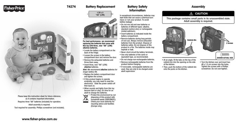 Fisher-Price T4274 instruction sheet