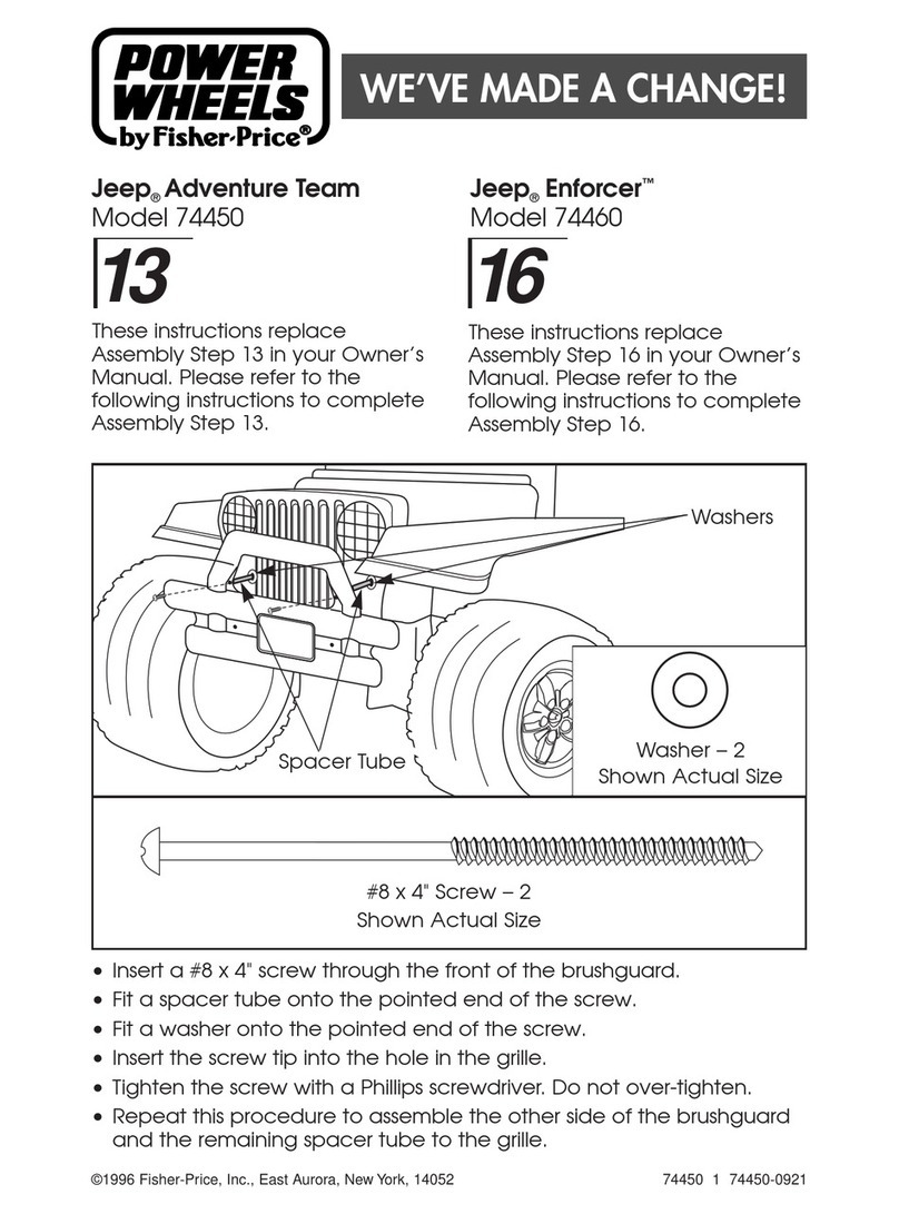 Fisher-Price JEEP 74450 Replacement instructions
