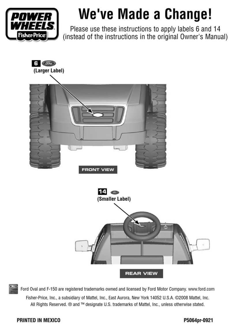 Fisher-Price POWER WHEELS P5064PR-0921 instructions