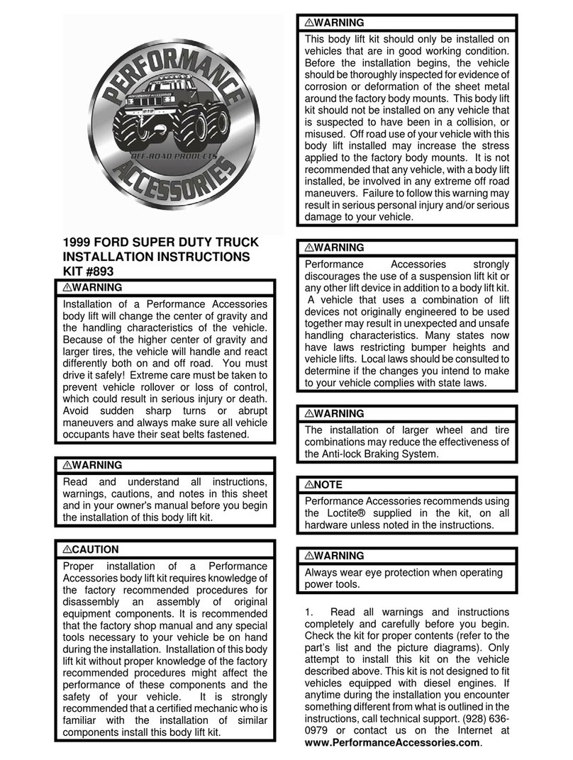 Performance Accessories 839 installation instructions