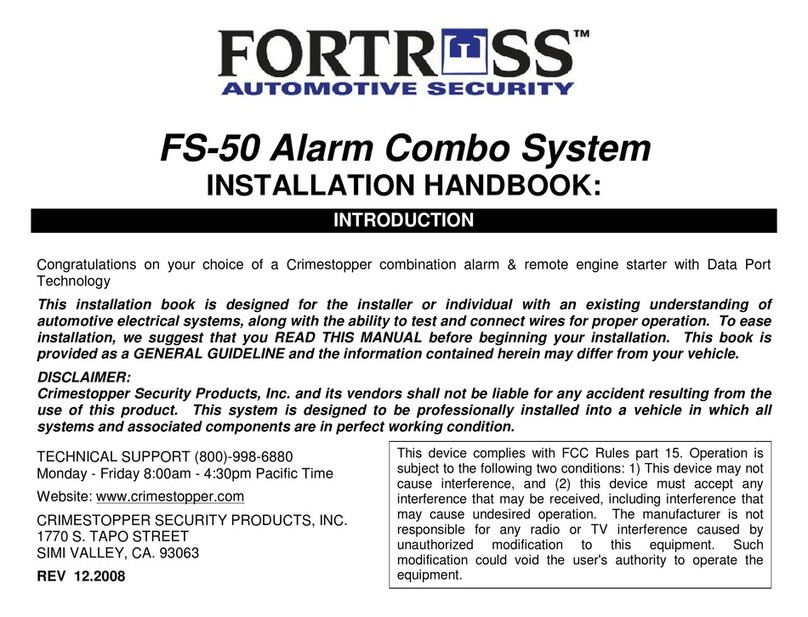 Fortress Technologies ALARM COMBO SYSTEM FS-50 Installation handbook Fortress Technologies ALARM COMBO SYSTEM FS-50 Installation handbook