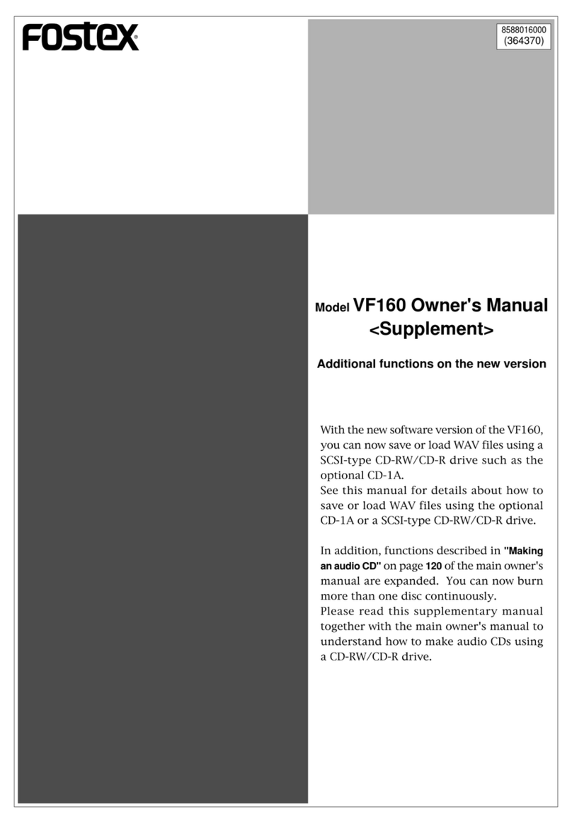 Fostex VF-160 Supplement owner's manual