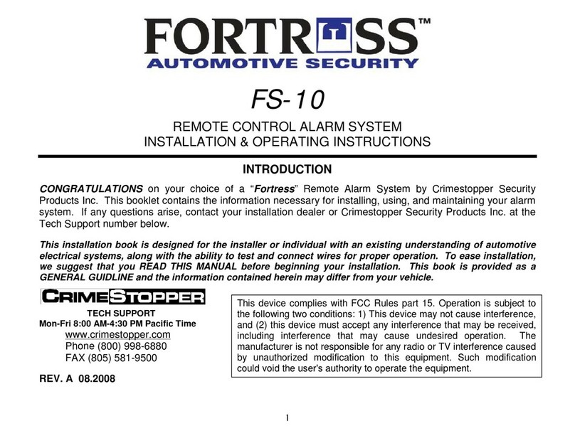 Fortress Technologies CRIMESTOPPER FS-10 Installation and operating instructions