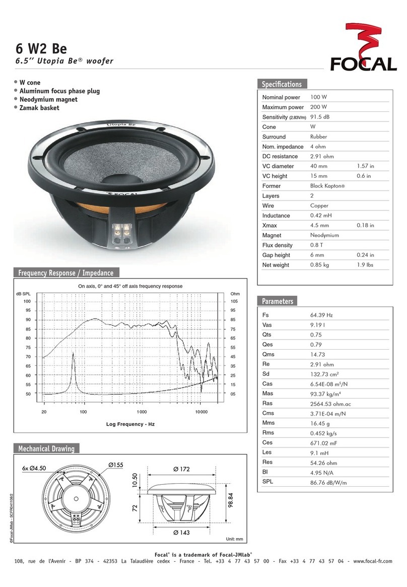 Focal Utopia Be 6 W2 Be Specification sheet