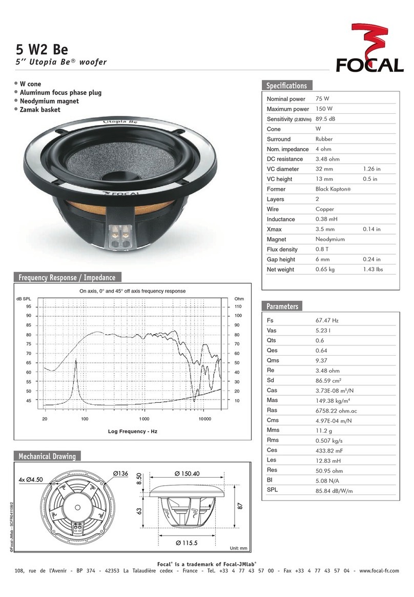 Focal Utopia Be 5 W2 Be Specification sheet