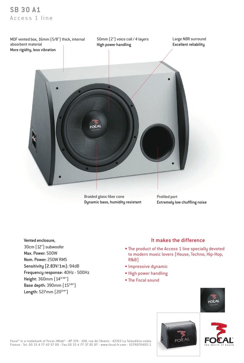 Focal Access SB 30 A1 Specification sheet