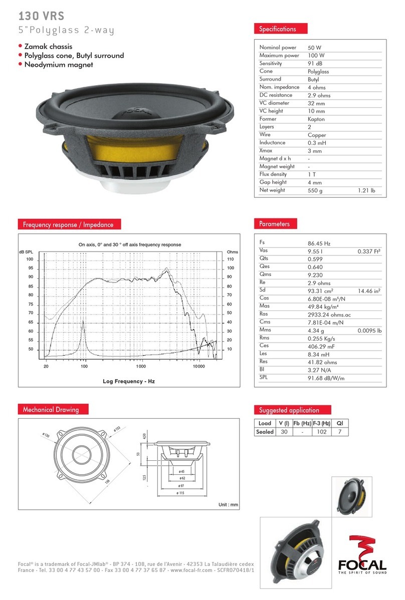 Focal Polyglass 130 VRS Specification sheet