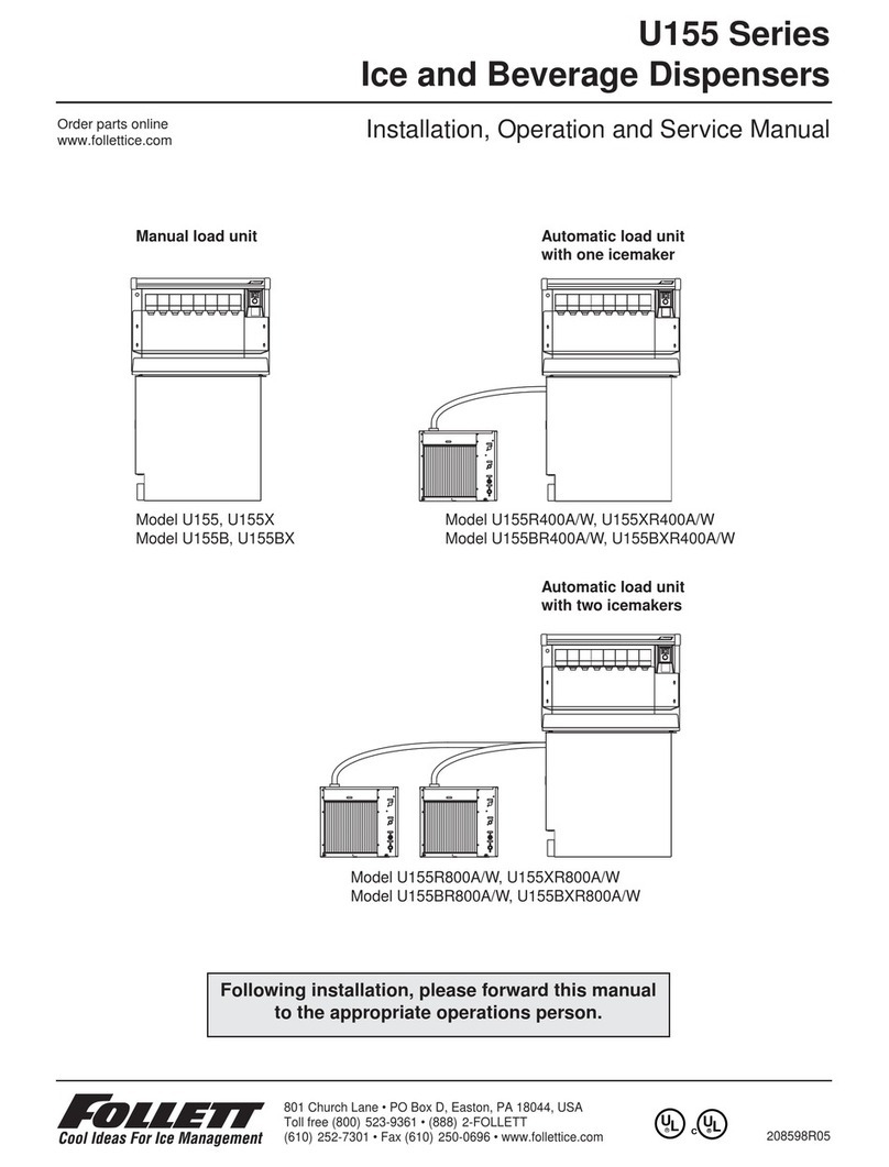 Follett U155B Installation, operation & service manual