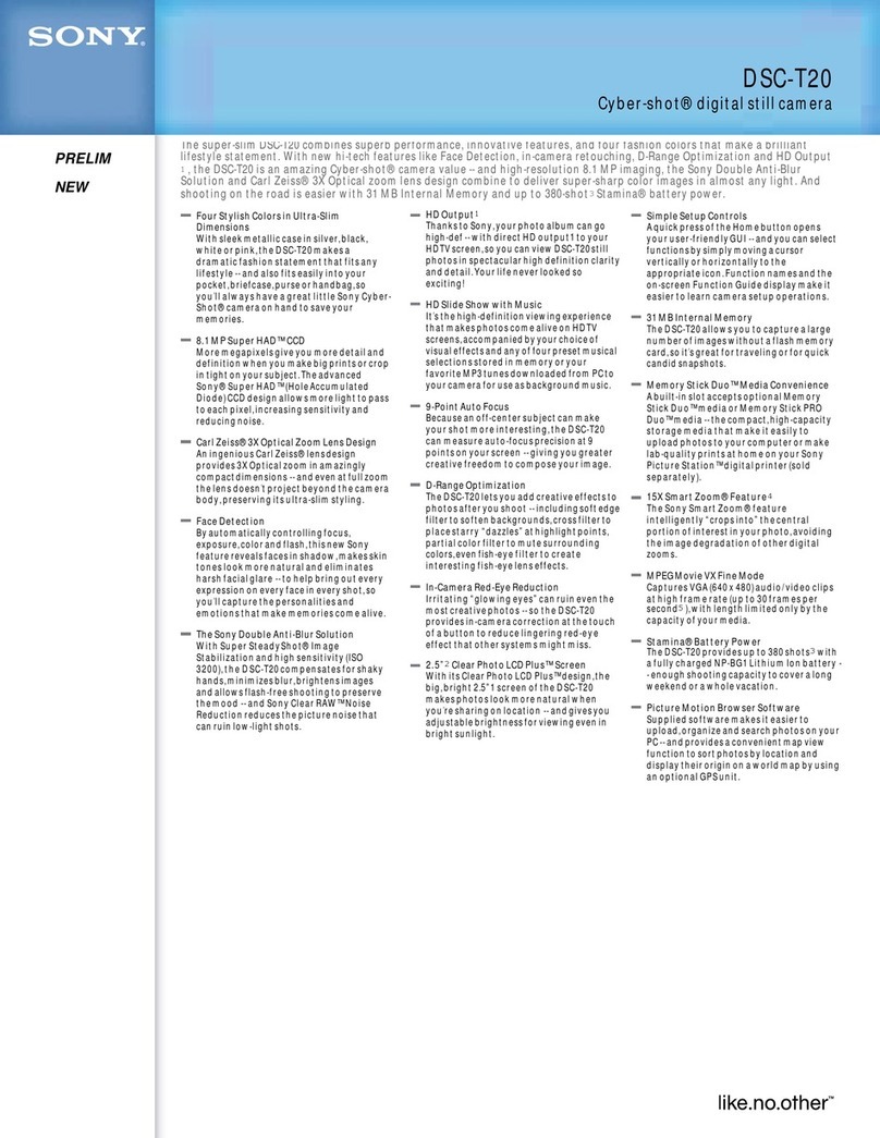 Sony Cyber-shot DSC-T20 User manual