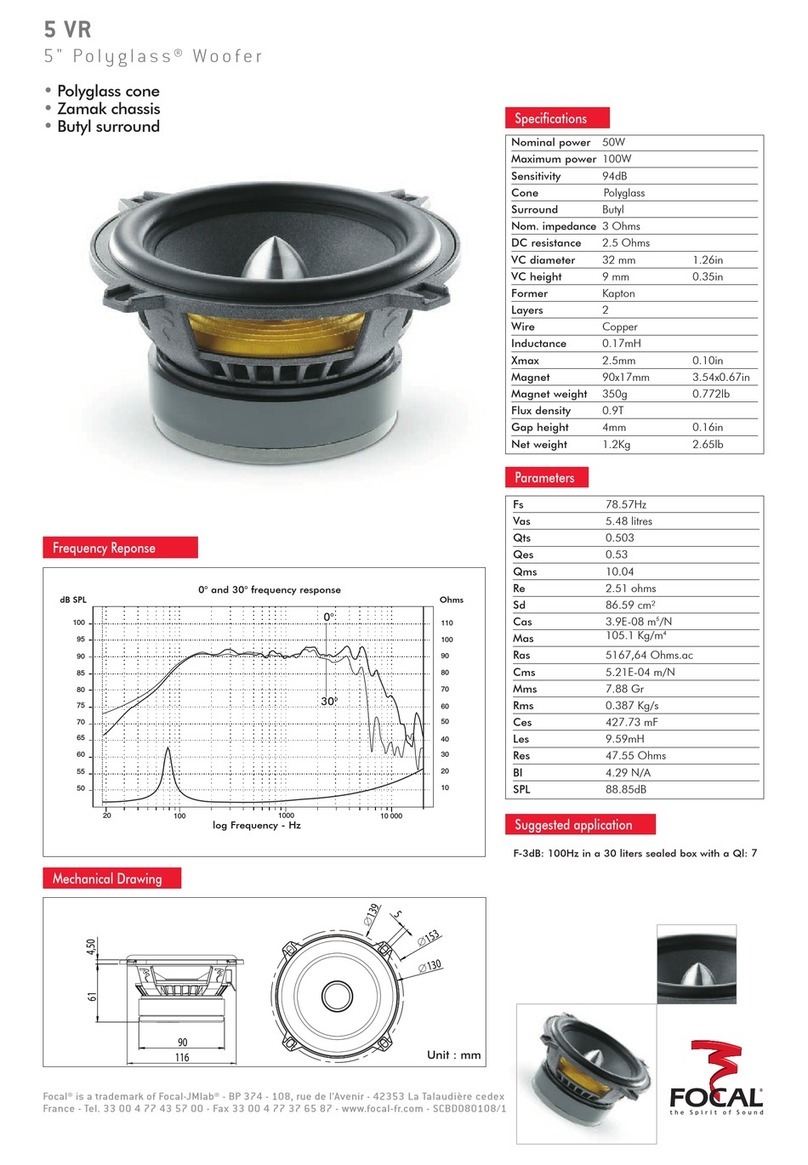 Focal Polyglass 130 VR Specification sheet