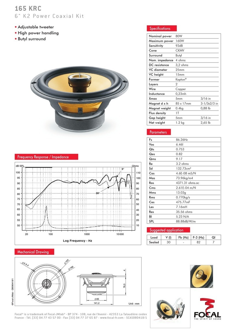 Focal K2 Power 165 KRC User manual Focal K2 Power 165 KRC User manual