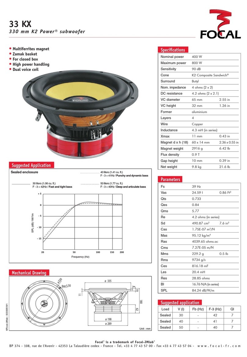Focal K2 Power 33 KX Specification sheet