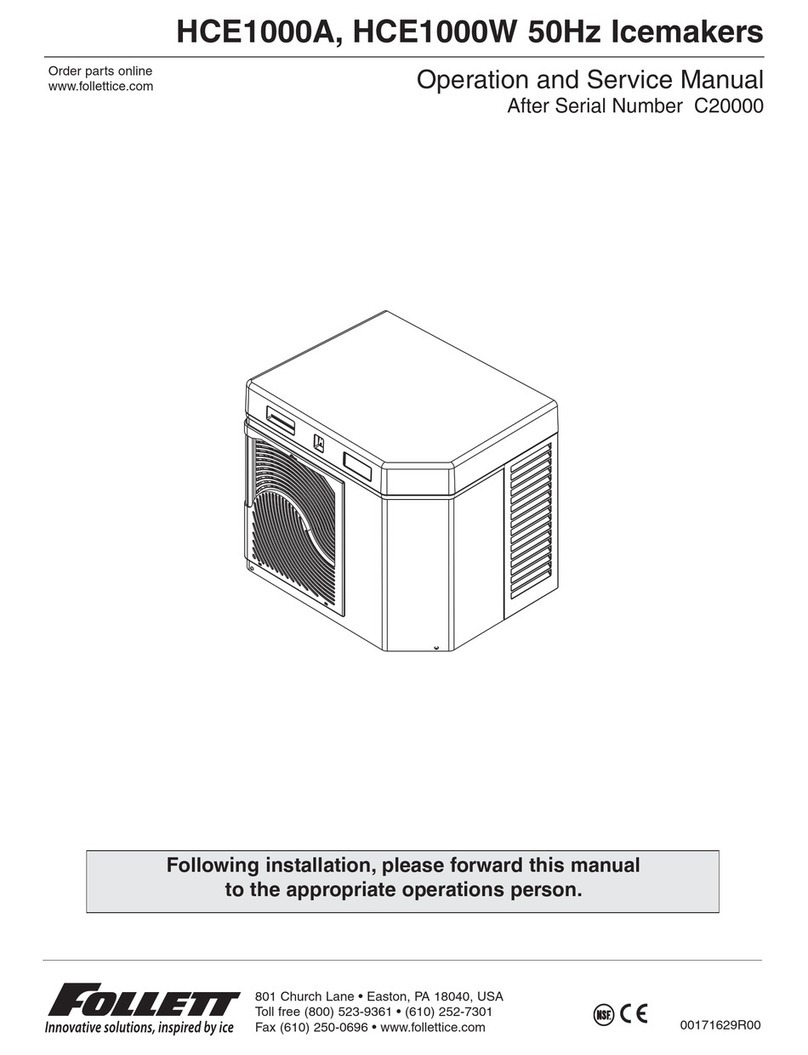 Follett HCE1000W Operation and service manual