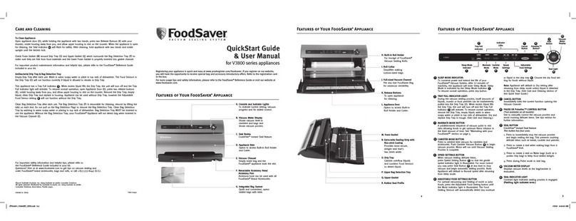 FoodSaver V3800 series Quick start guide & user manual