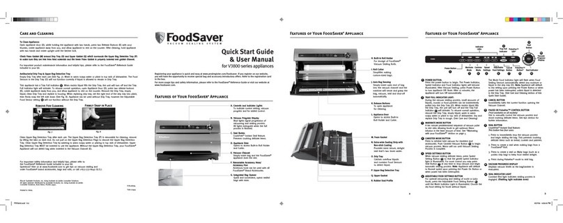 FoodSaver V3800 series Quick start guide & user manual