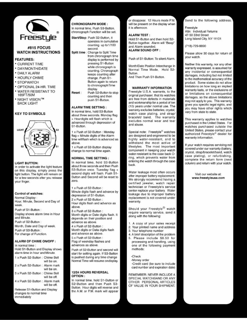 Freestyle Focus 815 instruction manual