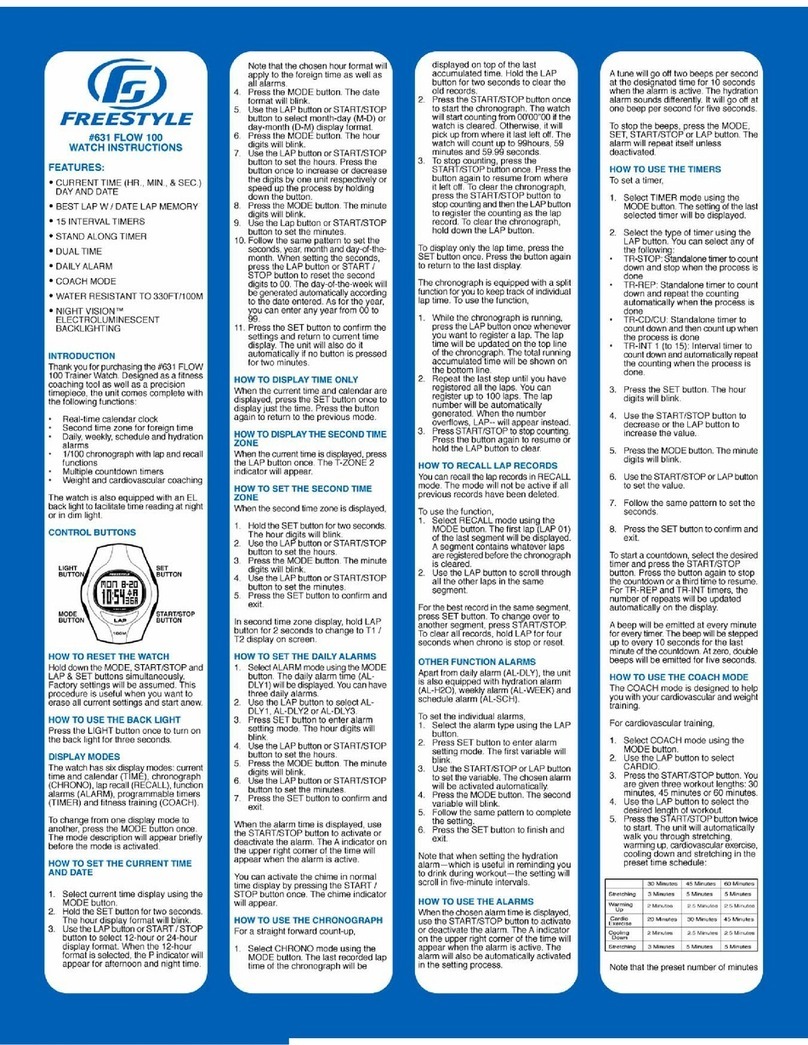 Freestyle Flow 100 User manual