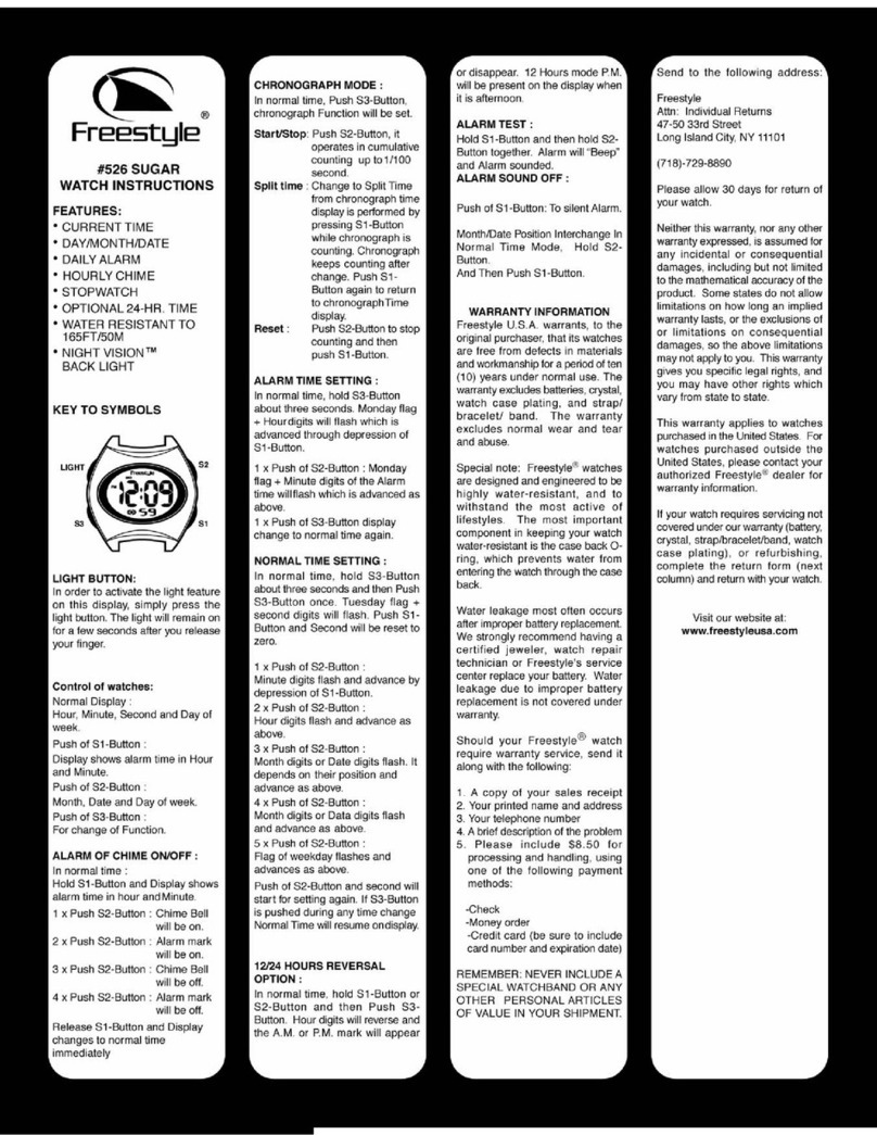 Freestyle 526-Sugar instruction manual