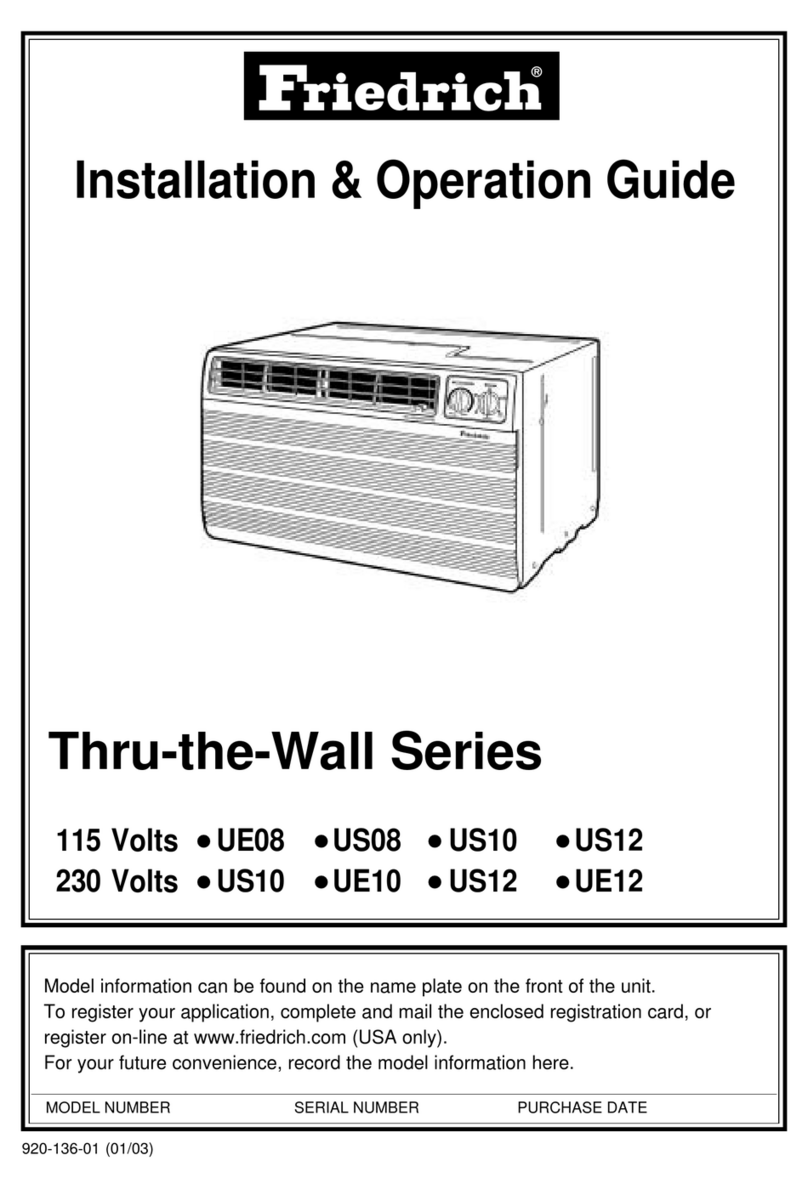 Friedrich 115 Volts US08 Operating instructions