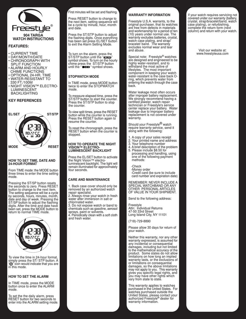 Freestyle Targa 904 instructions