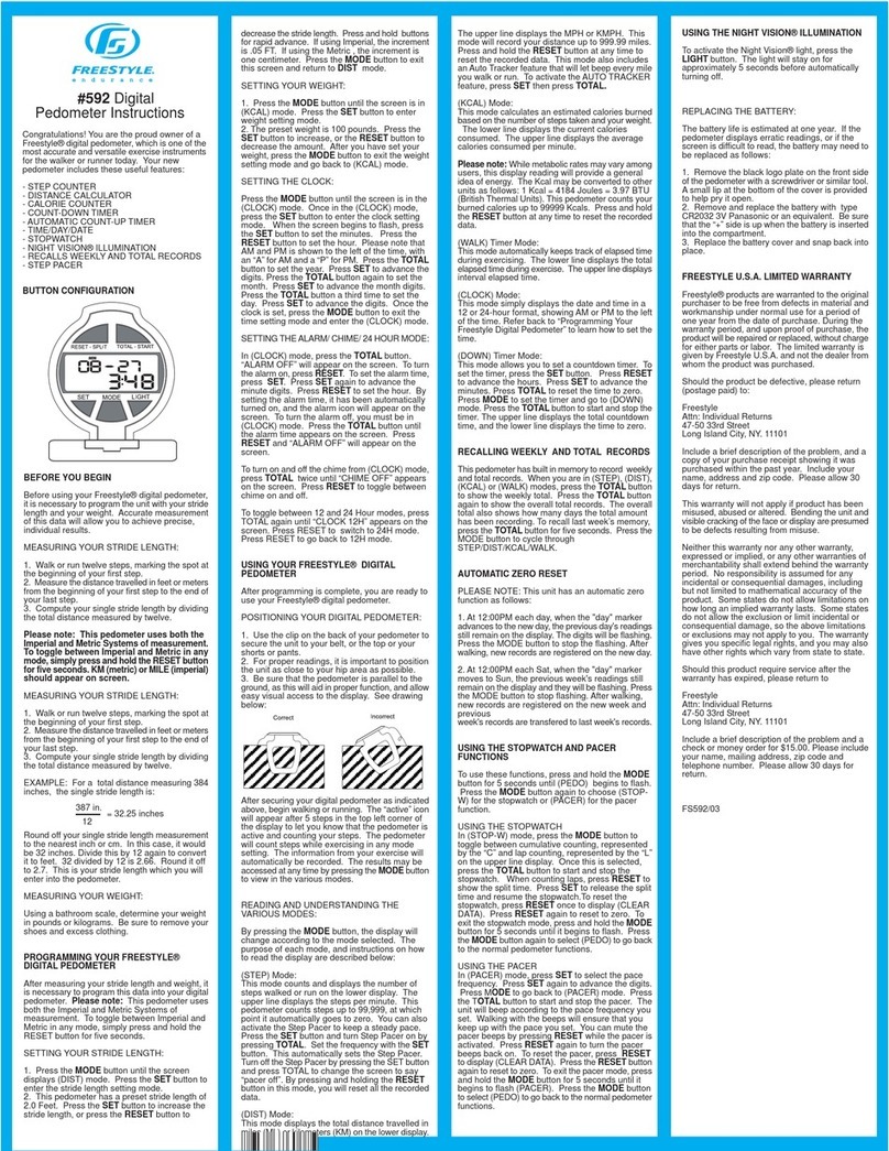 Freestyle 592 User manual