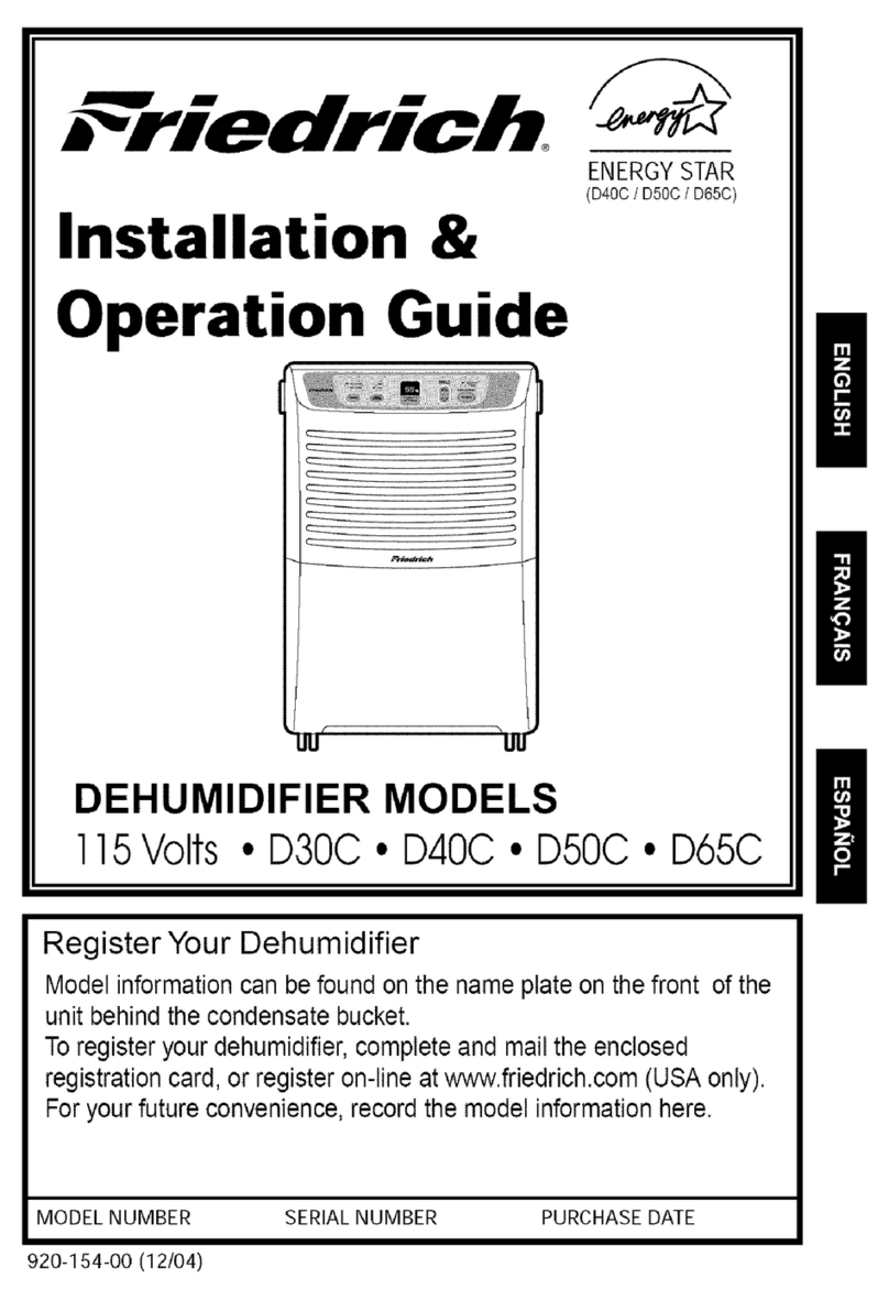 Friedrich D30C Installation & operating guide