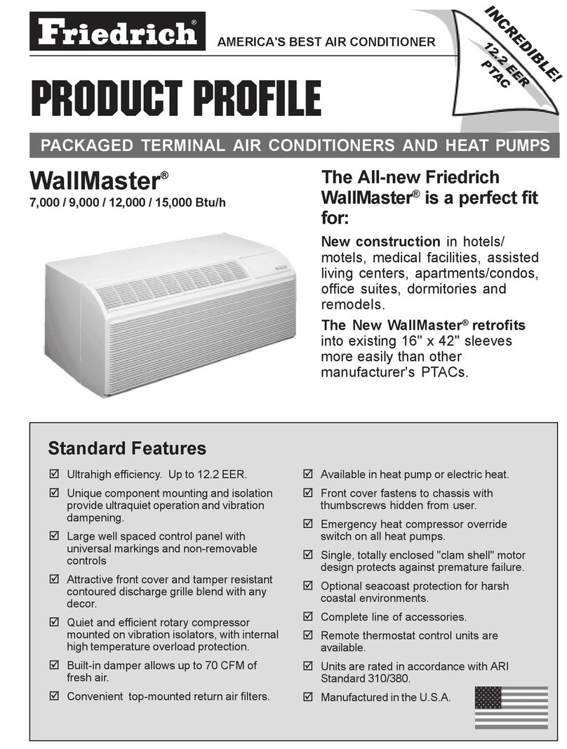 Friedrich WallMaster PACKAGED TERMINAL AIR CONDITIONERS AND HEAT... User manual