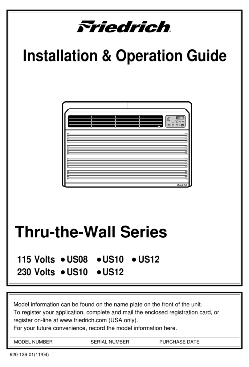 Friedrich 115 Volts US08 Operating instructions