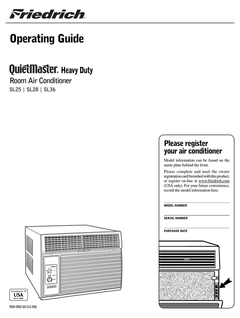 Friedrich QuietMaster SL25 User manual Friedrich QuietMaster SL25 User manual