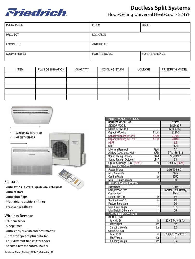 Friedrich S24YF User manual Friedrich S24YF User manual