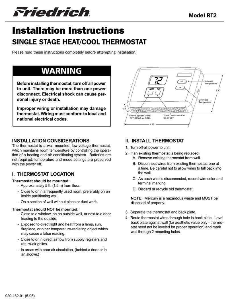 Friedrich RT2 User manual