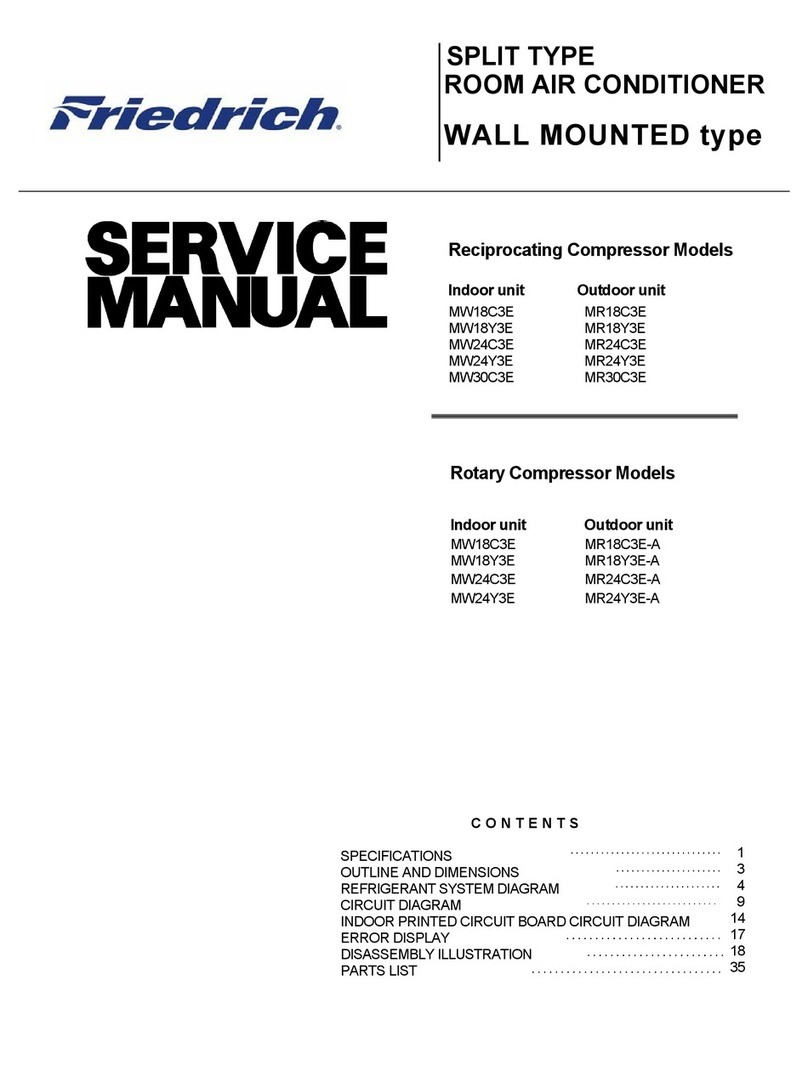 Friedrich MR18C3E Service manual