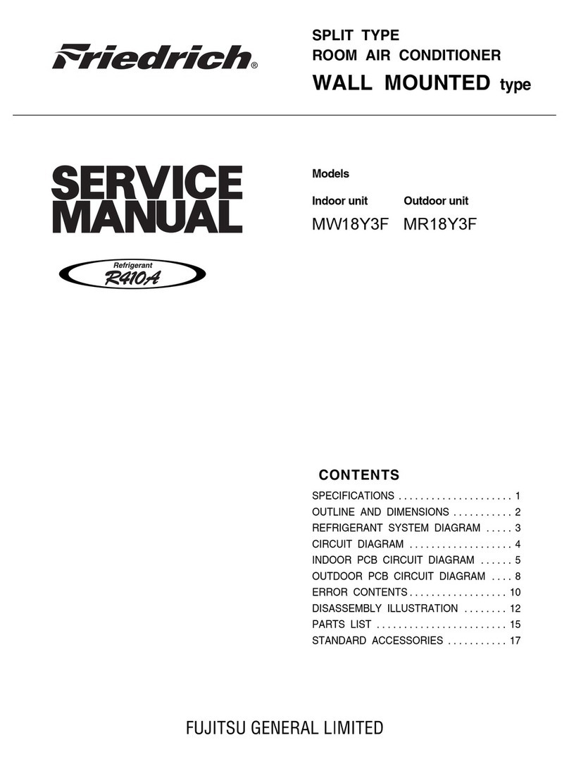 Friedrich MR18Y3F User manual Friedrich MR18Y3F User manual