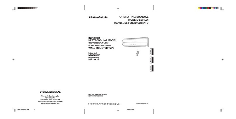 Friedrich HEAT&COOLING MODEL INVERTER (REVERSE CYCLE) ROOM AIR CONDITIONER WALL MOUNTED... operating manual