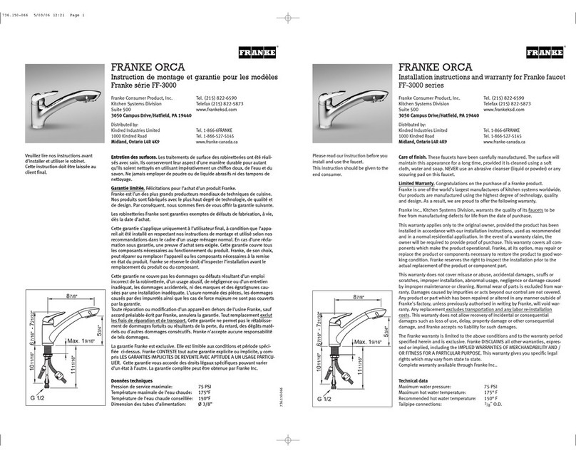 Franke ORCA FF-3000 Series User manual Franke ORCA FF-3000 Series User manual