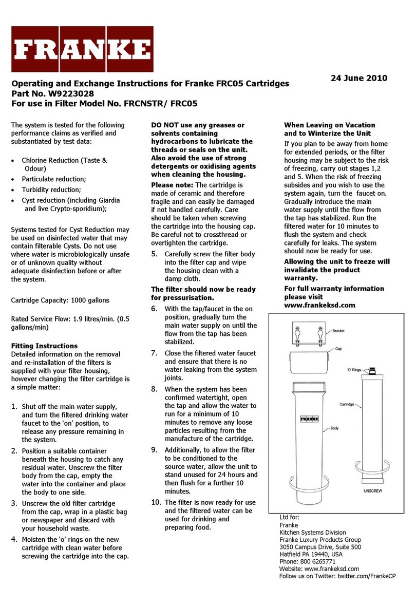 Franke FRC05 Operating and Exchange Instructions