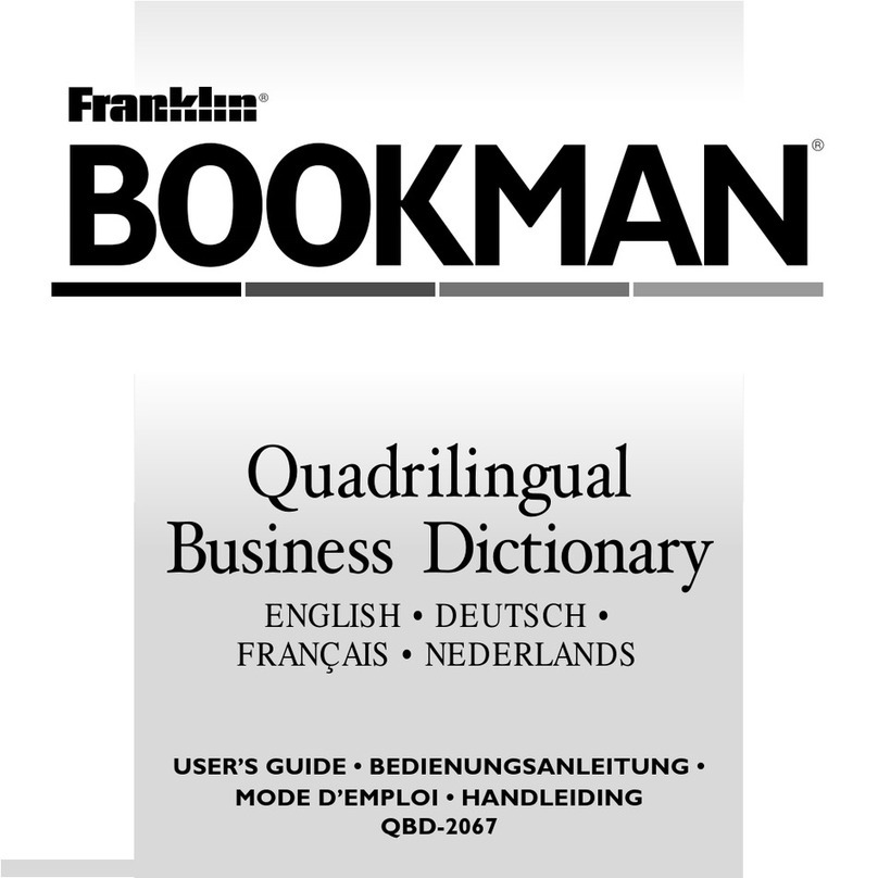 Franklin Bookman QBD-2067 User manual Franklin Bookman QBD-2067 User manual