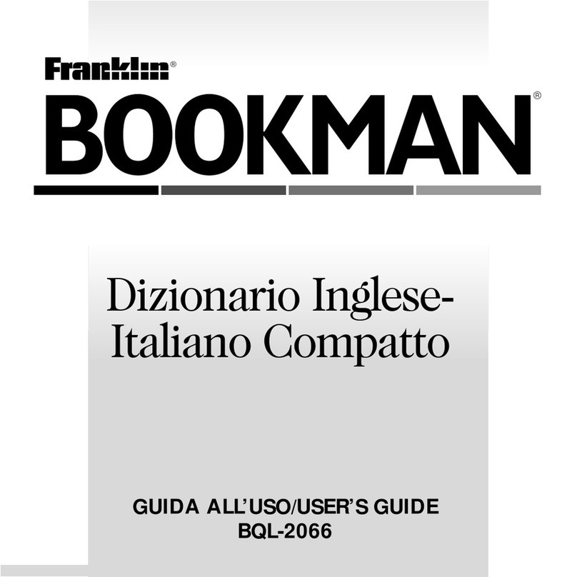Franklin BOOKMAN BQL-2066 user guide