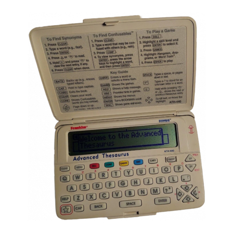 Franklin Bookman ADVANCED THESAURUS ATH-440 User manual
