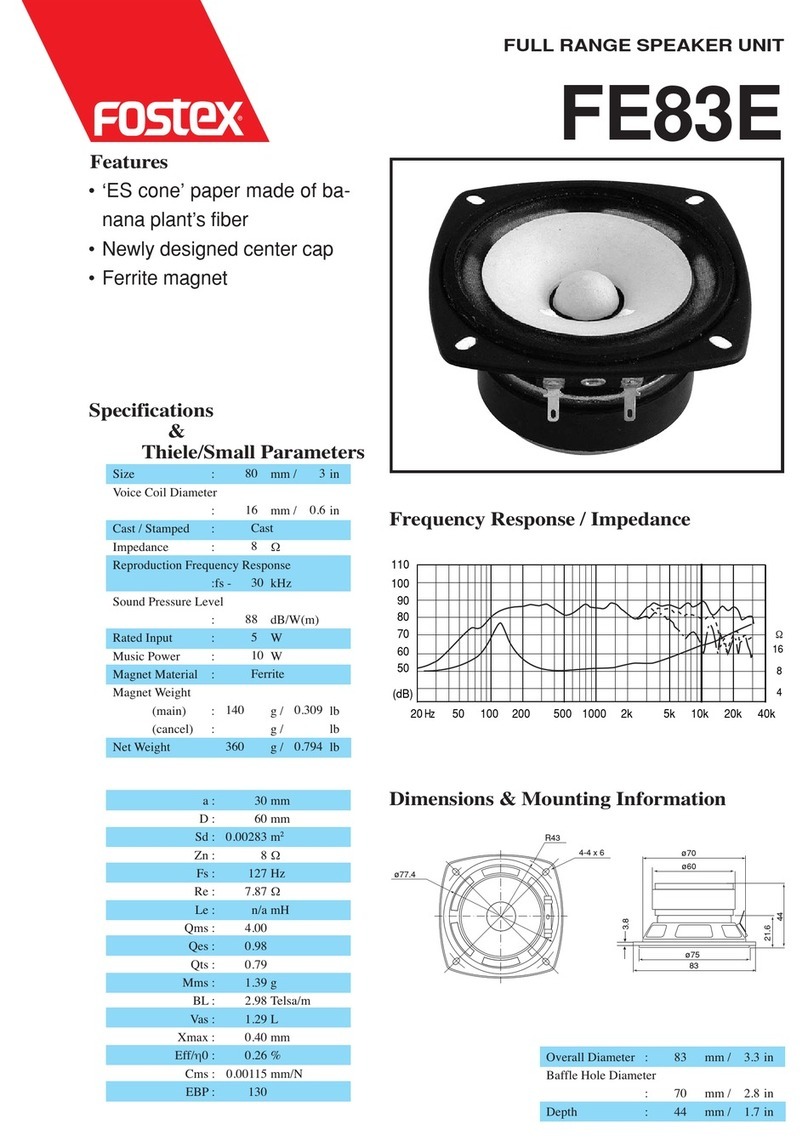 Fostex FE83E Specifications