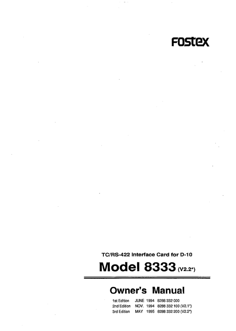 Fostex 8333 owner's manual