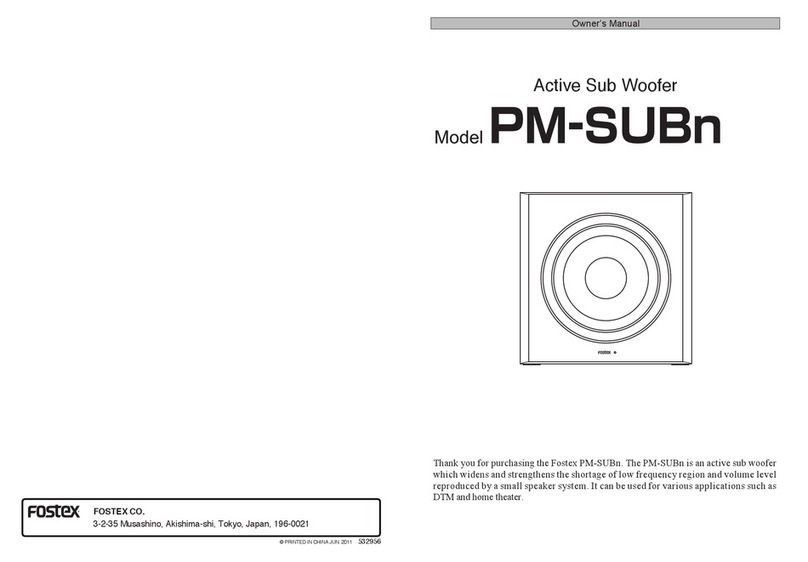 Fostex PM-SUBN owner's manual