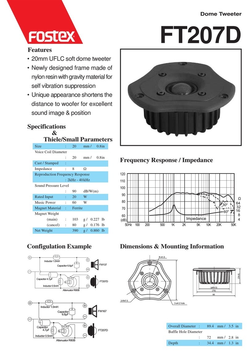 Fostex Dome Tweeter FT207D Specifications