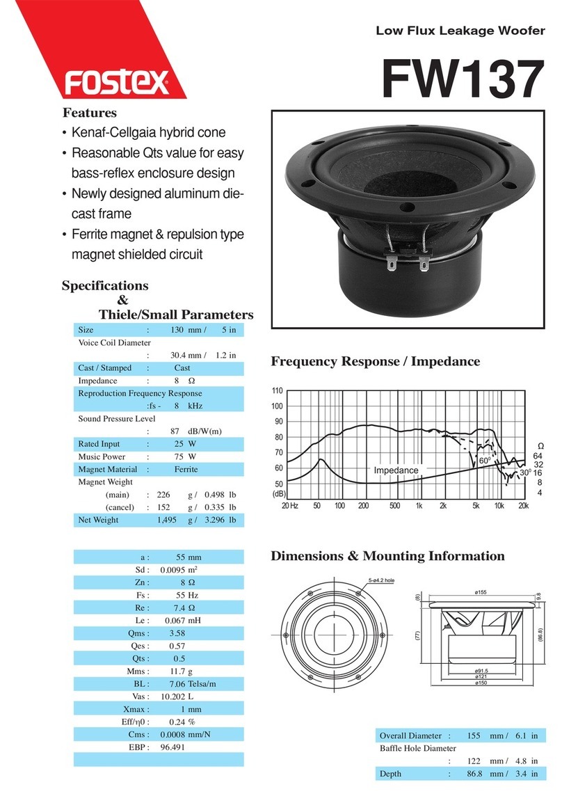 Fostex FW137 Specifications