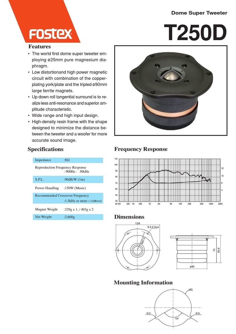 Fostex Dome dome tweeter Specifications