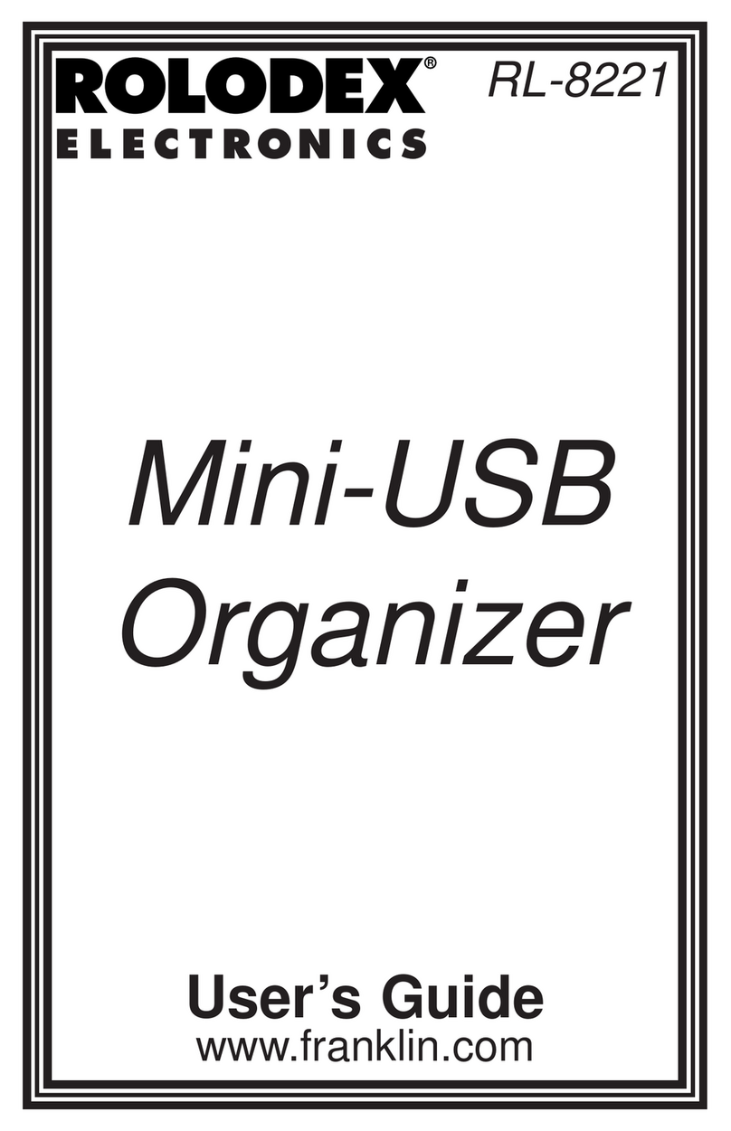 Rolodex Mini-USB Organizer RL-8221 User manual Rolodex Mini-USB Organizer RL-8221 User manual